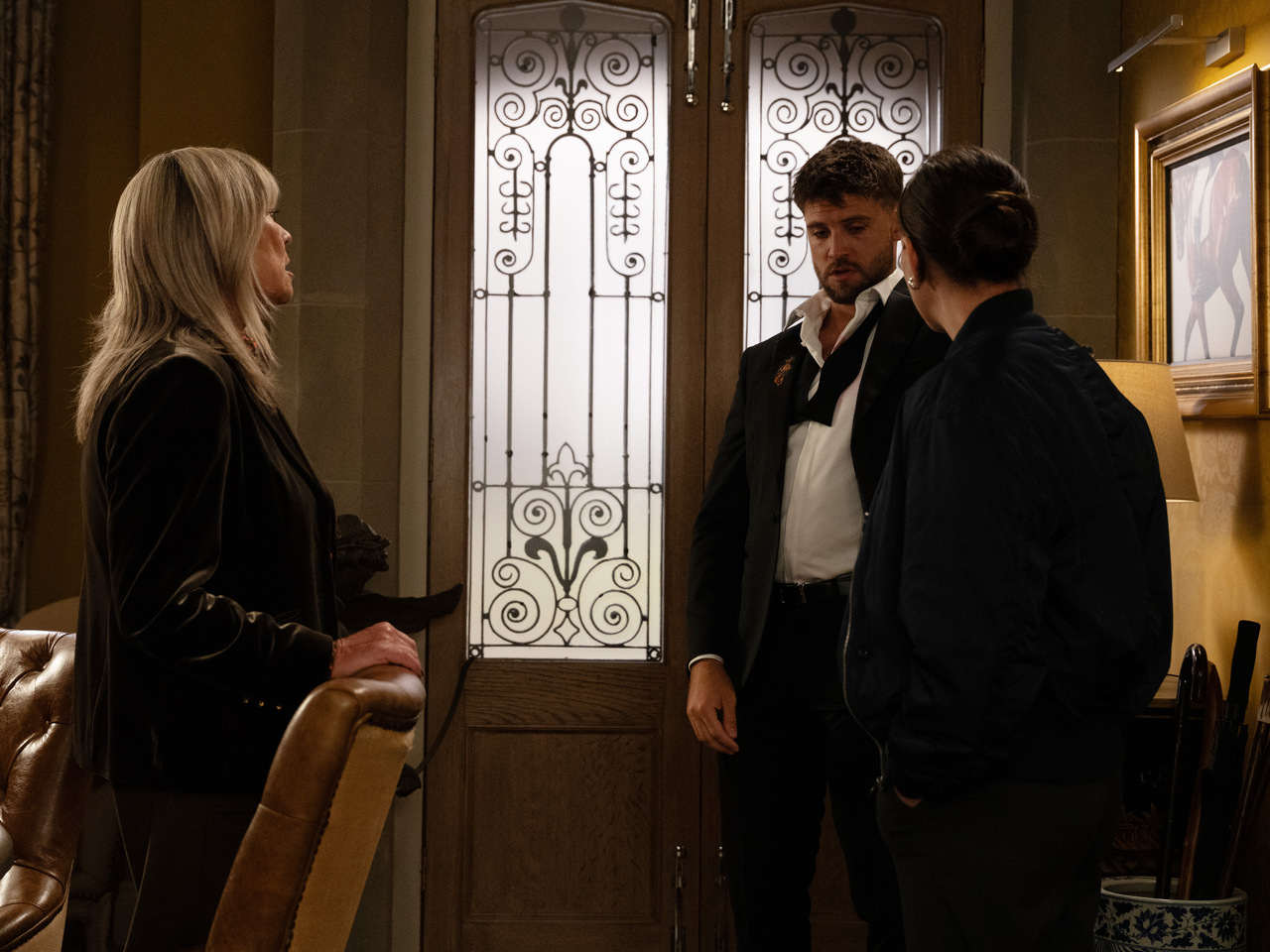 Kim, Joe and Thea on Emmerdale on October 11, 2026
