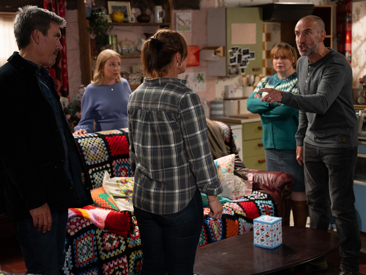 Cain, Moira, Lydia and Sam on Emmerdale on October 14, 2026
