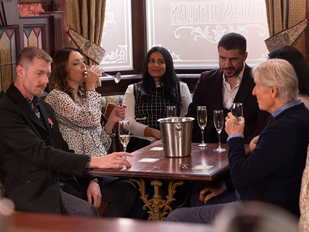 Daniel, Tracy, Amy, Adam, Alya and Ken on Coronation Street on October 30, 2026