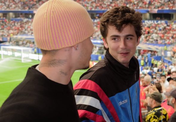 Romeo Beckham and Timothee Chalamet on July 14, 2026