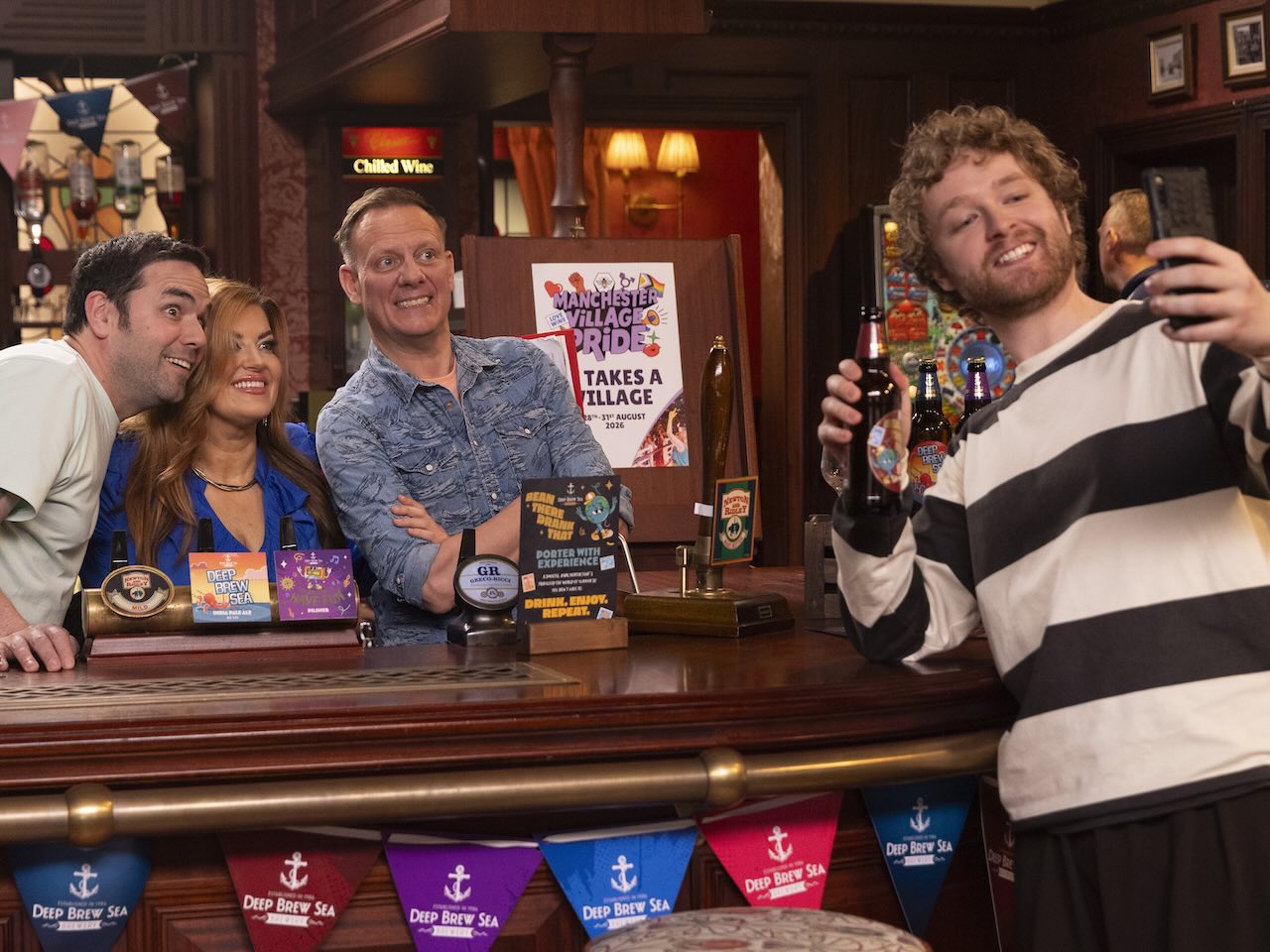 Ben, Glenda, Sean and Jude on Coronation Street on August 24, 2026