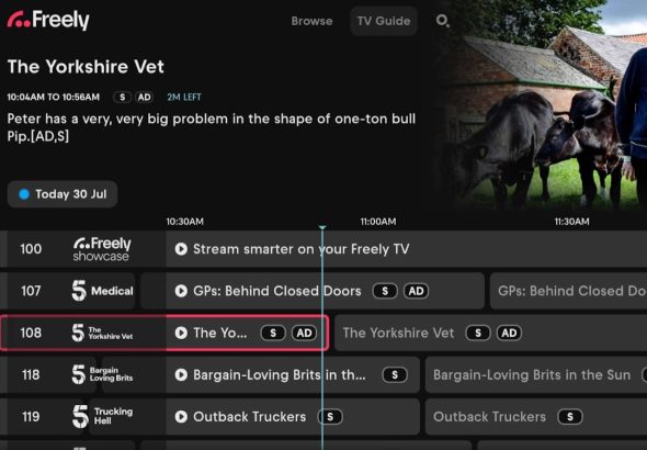 5's new channels on Freely