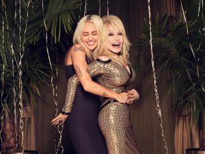 Miley Cyrus and Dolly Parton for Miley's New Year's Eve Party in 2022