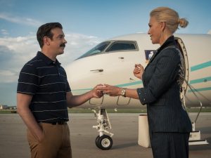 Jason Sudeikis and Hannah Waddingham in Ted Lasso S4