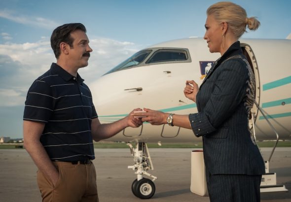 Jason Sudeikis and Hannah Waddingham in Ted Lasso S4