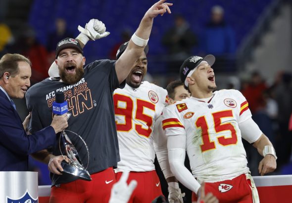 Travis Kelce and Patrick Mahomes