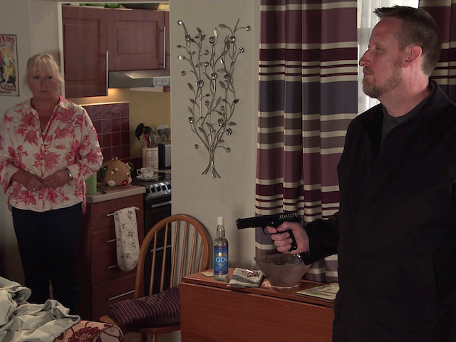 Mick, Eileen and Todd on Coronation Street on October 14, 2020