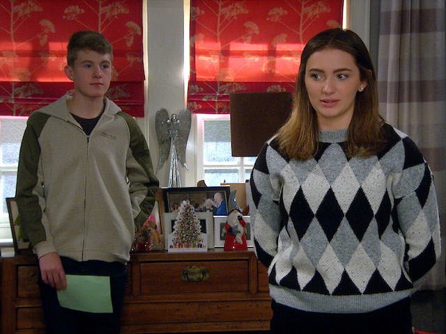 Laurel, Jai and Gabby on Emmerdale on December 10, 2020