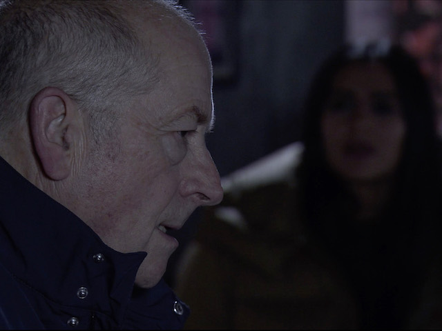 Geoff and Alya on Coronation Street on December 9, 2020