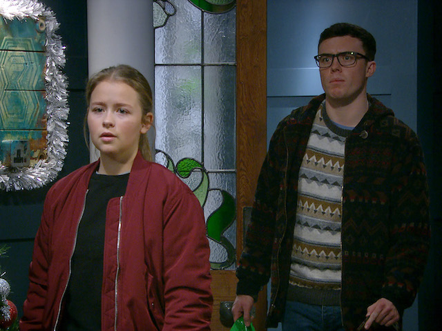 Liv and Vinny on Emmerdale on December 23, 2020