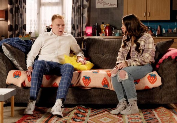 Ellie Leach as Faye Windass and Colson Smith as Craig Tinker on Coronation Street