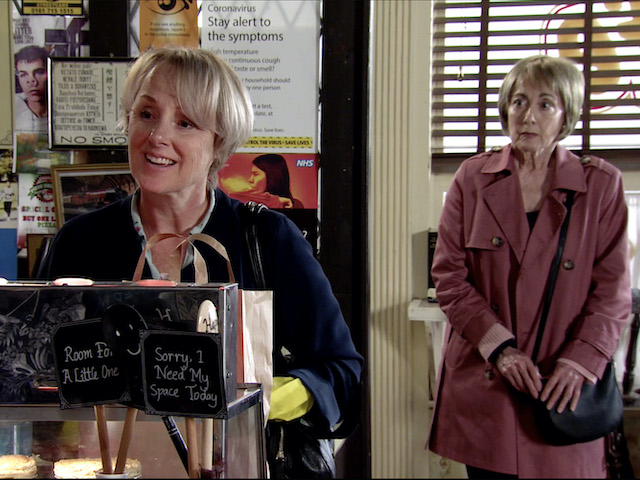Elaine and Sally on Coronation Street on August 3, 2020