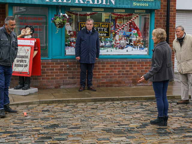 Sally, Dev, Brian and Roy on Coronation Street on November 30, 2020