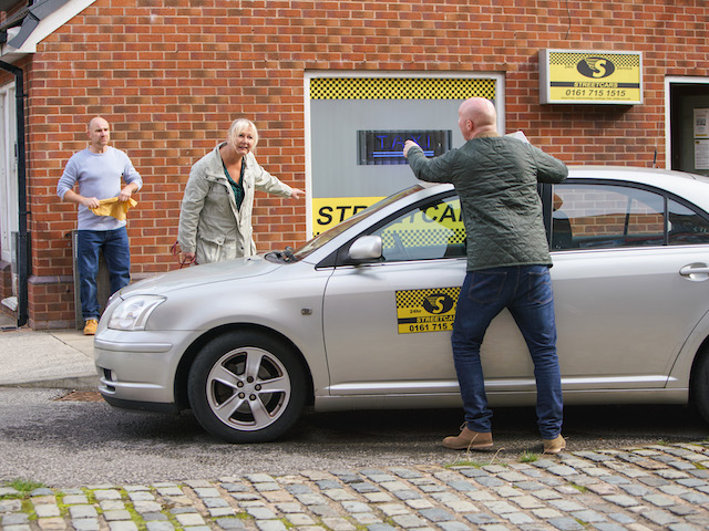 Eileen, Erik and Tim on Coronation Street on October 19, 2020