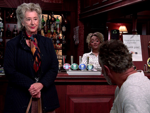 Evelyn and Dev on Coronation Street on October 28, 2020