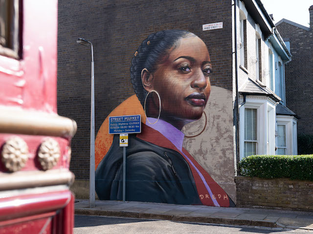 Dreph's mural on the EastEnders set