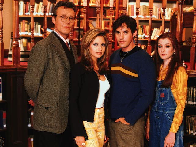 Anthony Head, Sarah Michelle Gellar, Nicholas Brendon and Alyson Hannigan in Buffy the Vampire Slayer
