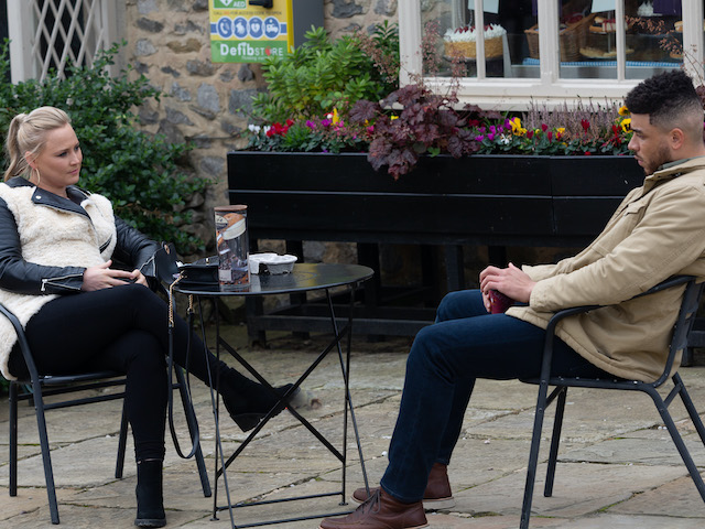 Tracy and Nate on Emmerdale on November 9, 2020