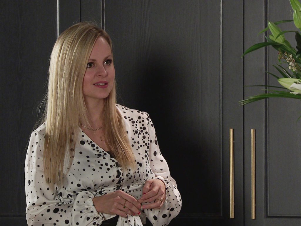 Tina O'Brien as Sarah Platt on Coronation Street
