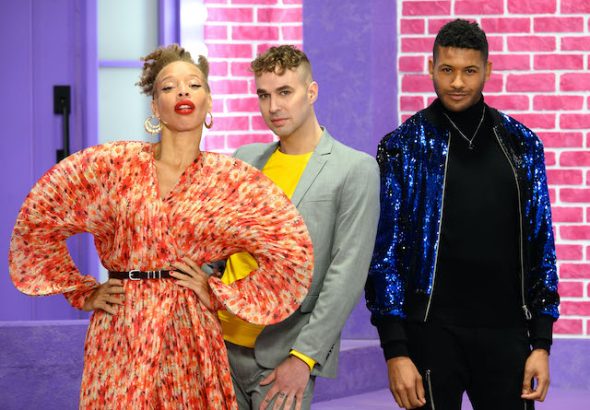 Stacey McKenzie, Brooke Lynn Hytes and Jeffrey Bowyer-Chapman on Canada's Drag Race