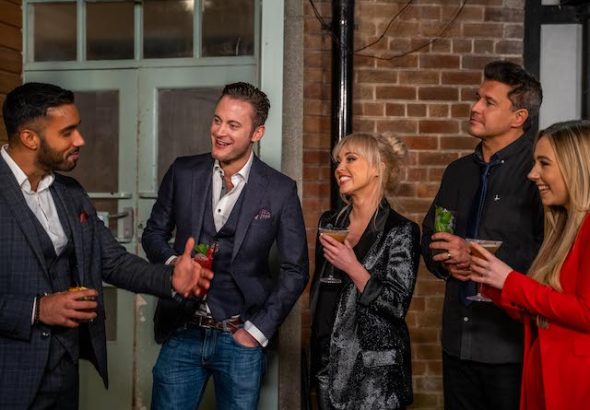 Rishi Nair, Jeremy Edwards, Jorgie Porter, Gary Lucy and Ruby O'Donnell in Hollyoaks Does Come Dine With Me
