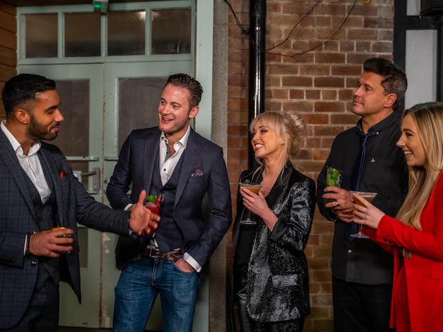 Rishi Nair, Jeremy Edwards, Jorgie Porter, Gary Lucy and Ruby O'Donnell in Hollyoaks Does Come Dine With Me
