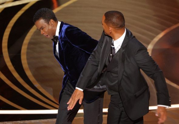 Will Smith and Chris Rock at the 94th Academy Awards on March 27, 2022