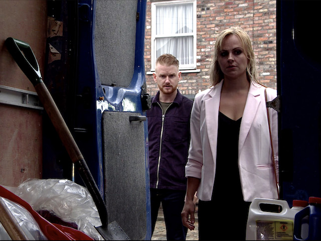 Gary and Sarah on Coronation Street on July 29, 2020