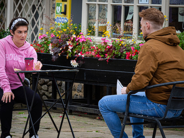 Victoria and Luke on Emmerdale on October 12, 2020