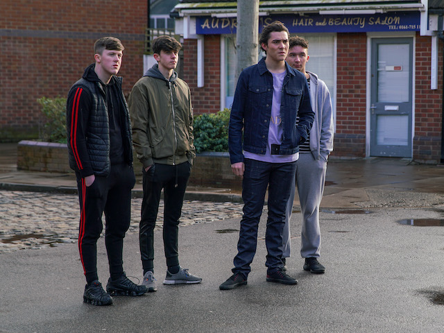 Corey, Asha, Summer and Nina on Coronation Street on June 5, 2020
