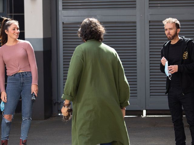 Hugo, Shona and David on Coronation Street on October 16, 2020