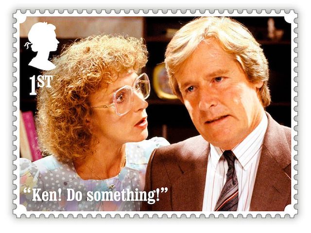 Deirdre and Ken on a Royal Mail Coronation Street stamp