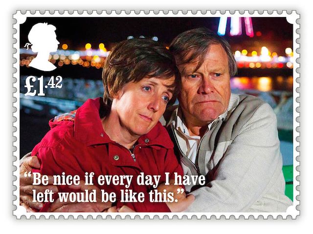 Hayley and Roy on a Royal Mail Coronation Street stamp