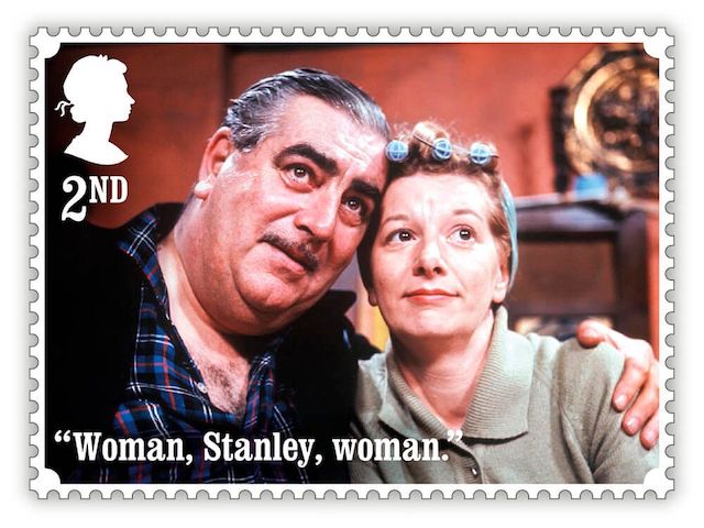 Stan and Hilda on a Royal Mail Coronation Street stamp