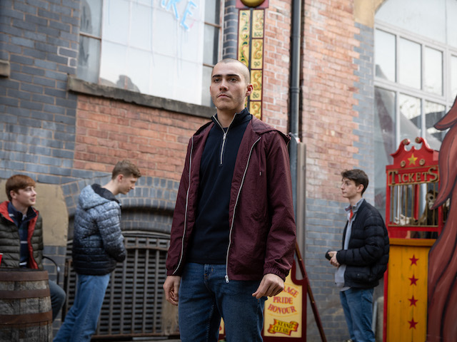 Maximus Evans as Corey Brent on Coronation Street