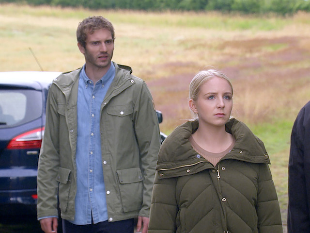 Jamie, Belle and Cain on Emmerdale on September 23, 2020