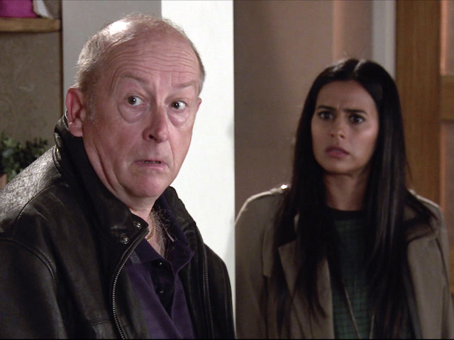 Alya, Tim and Geoff on Coronation Street on November 27, 2020