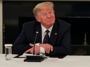 Donald Trump pictured on May 18, 2020