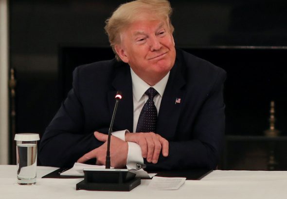 Donald Trump pictured on May 18, 2020