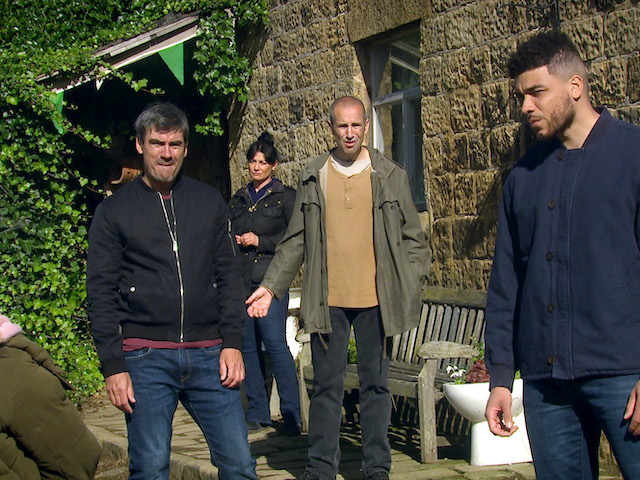 Cain, Moira, Sam and Nate on Emmerdale on October 20, 2020