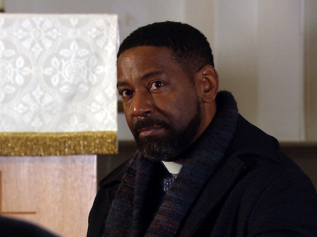 Harriet and Charles on Emmerdale on January 26, 2021