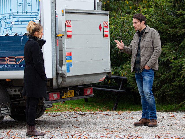 Charity and Mack on Emmerdale on December 21, 2020