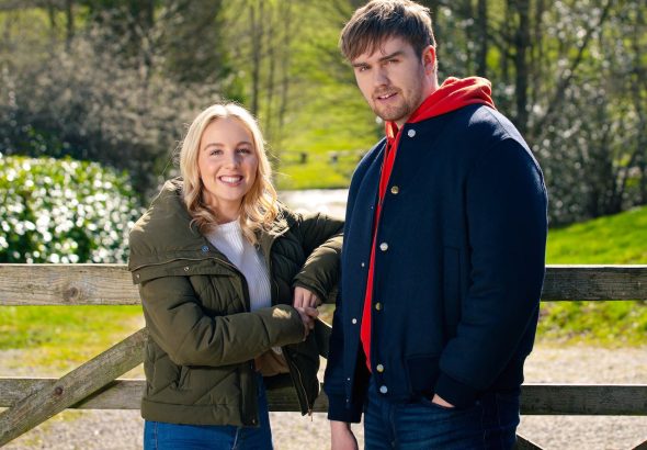 James Chase as Tom King and Eden Taylor-Draper as Belle Dingle on Emmerdale