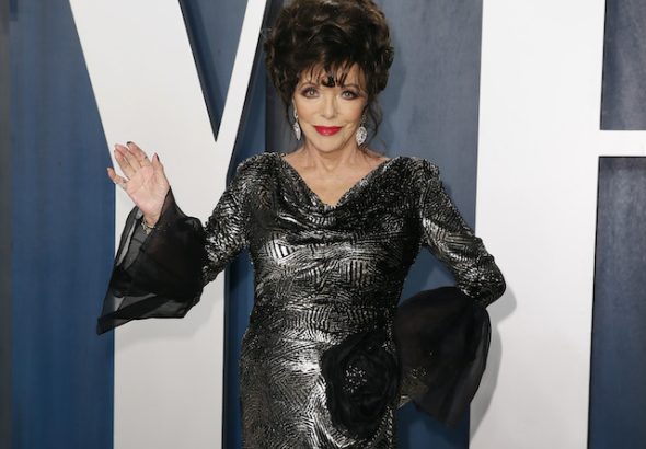 Joan Collins pictured on February 9, 2020