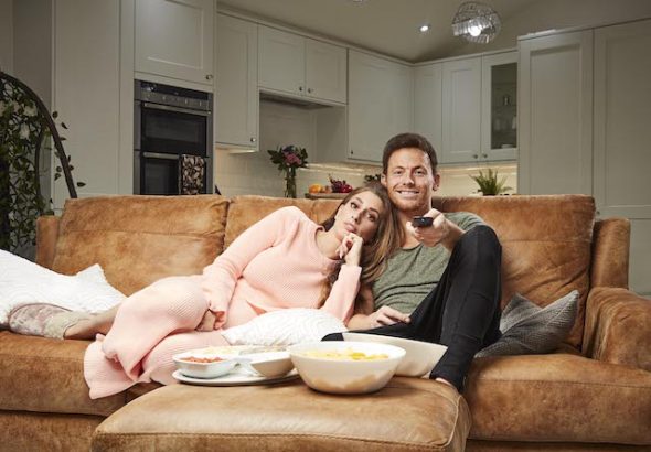 Joe Swash and Stacey Solomon on Celebrity Gogglebox