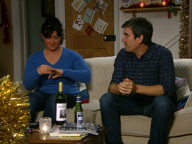 Cain and Moira on Emmerdale on December 24, 2020