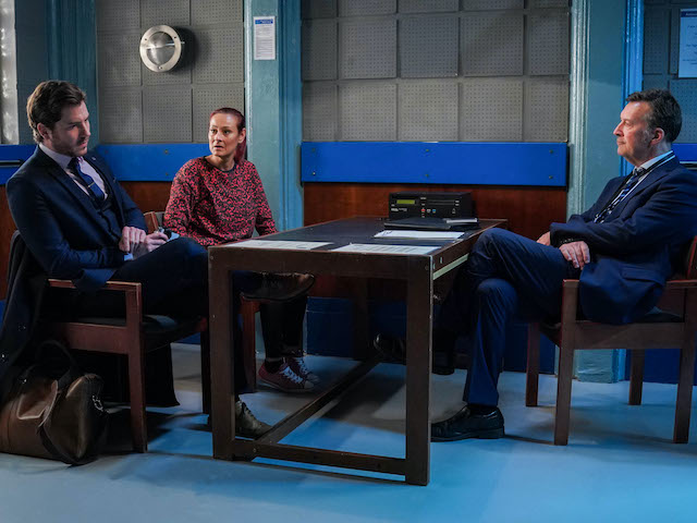 Gray, Tina and DI Arthurs on EastEnders on December 21, 2020