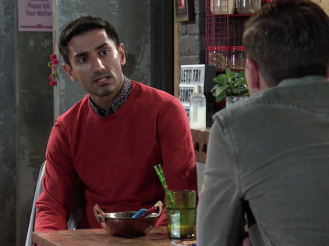 Ajay and Todd on Coronation Street on December 28, 2020