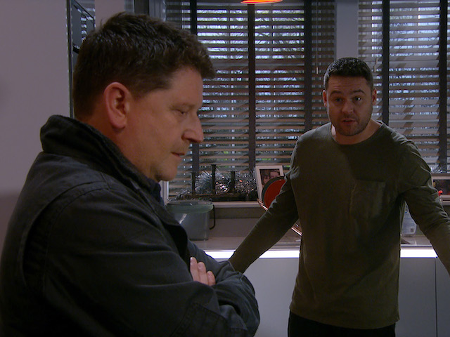 Paul and Aaron on Emmerdale on December 23, 2020