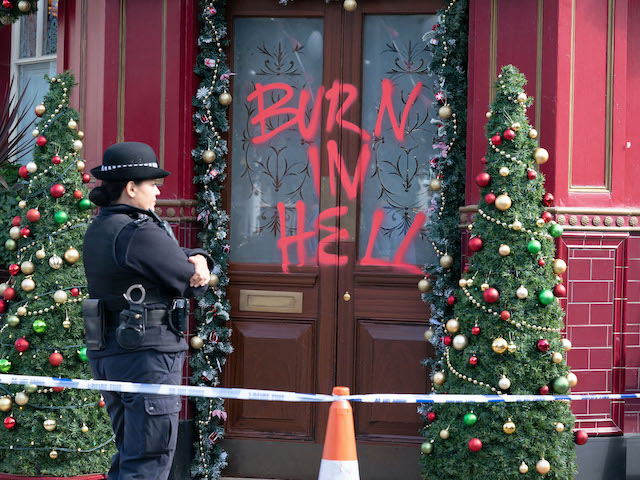 The Queen Vic is vandalised on EastEnders on December 10, 2020